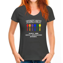 Load image into Gallery viewer, The Fibro Spot &#39;Spoonies Unite&#39; Tee for Women
